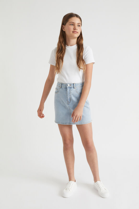 Denim Mini Skirt  Bleach Wash  hi-res