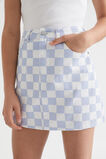 Check Denim Skirt  Sky Blue  hi-res