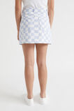 Check Denim Skirt  Sky Blue  hi-res
