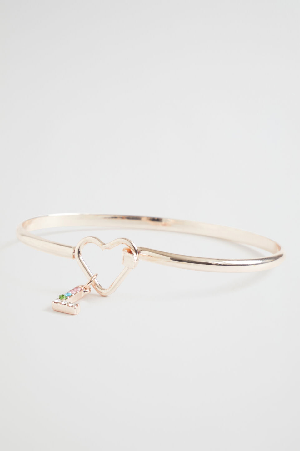Rainbow Diamante Initial Bangle  L
