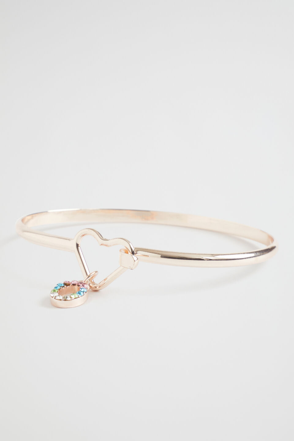 Rainbow Diamante Initial Bangle  O