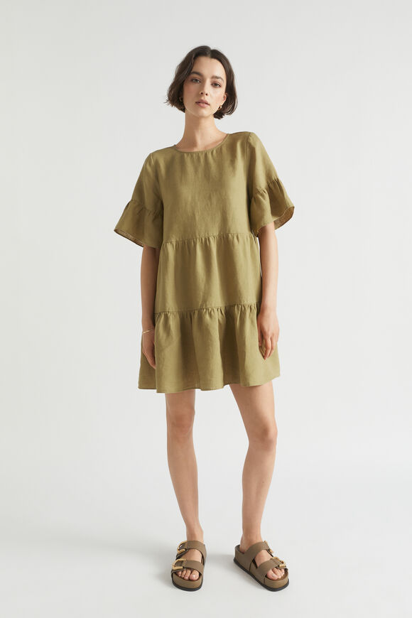 Core Linen Mini Dress  Deep Bronze  hi-res