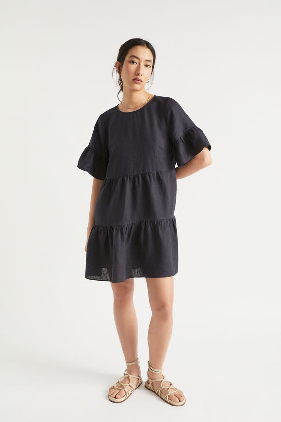 Core Linen Mini Dress  Deep Navy  hi-res