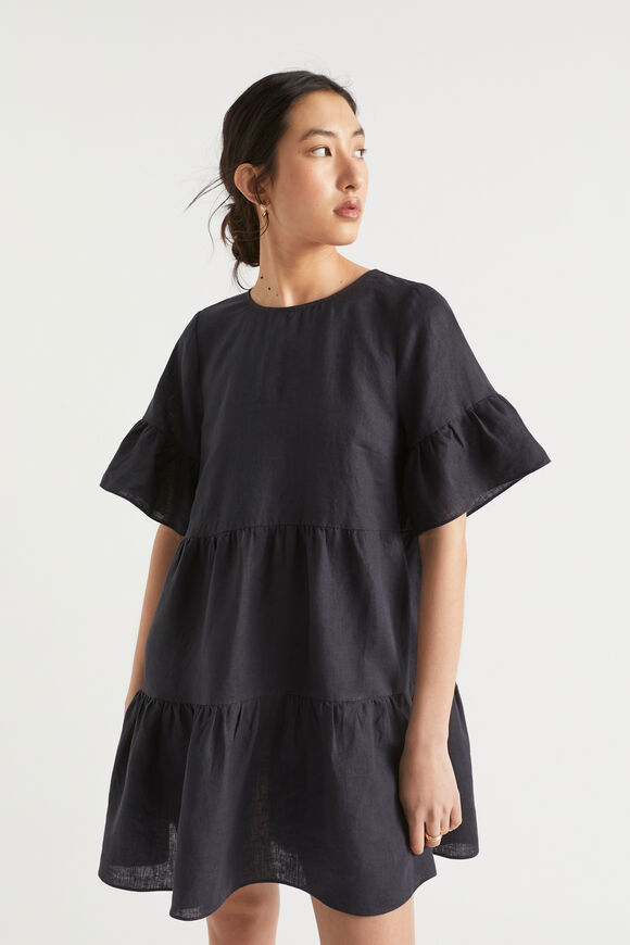 Core Linen Mini Dress  Deep Navy  hi-res