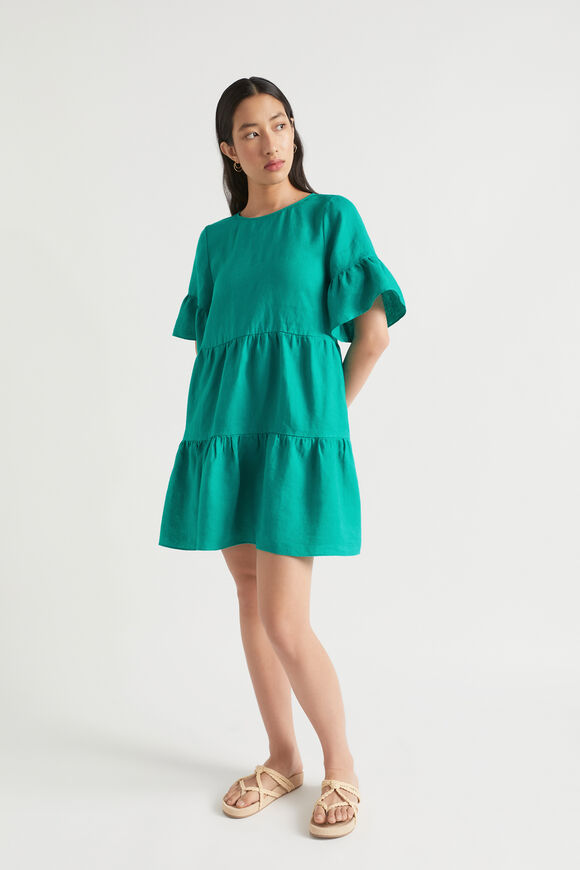 Core Linen Mini Dress  Deep Teal  hi-res