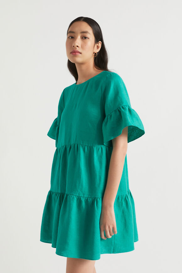 Core Linen Mini Dress  Deep Teal  hi-res