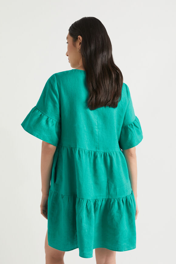 Core Linen Mini Dress  Deep Teal  hi-res