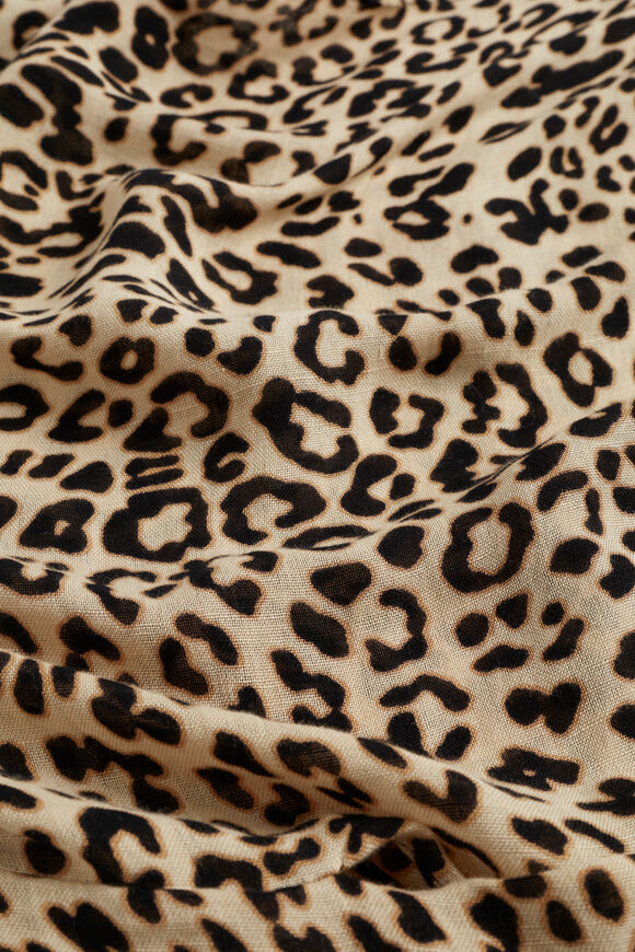 Lightweight Print Poncho  Natural Ocelot  hi-res