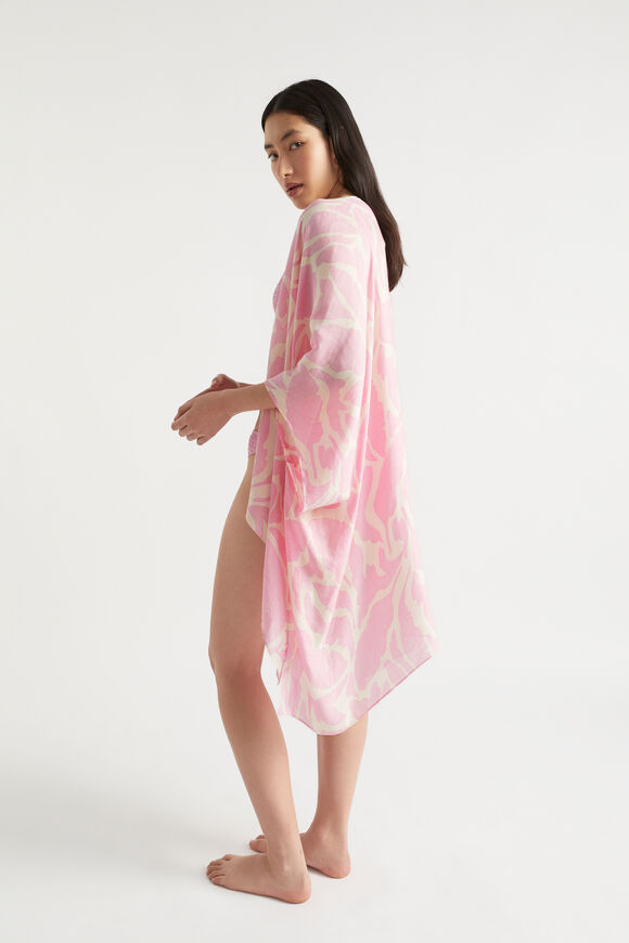 Lightweight Print Poncho  Soft Orchid Floral  hi-res