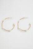 Stationed Pearl Hoop  Gold  hi-res