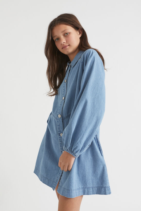 Denim Shirt Dress  Bright Sky  hi-res