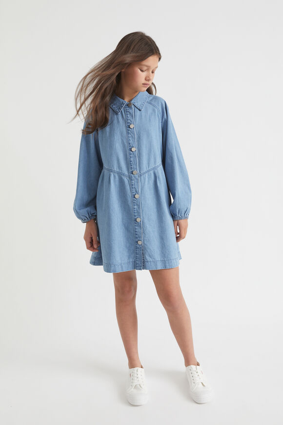 Denim Shirt Dress  Bright Sky  hi-res