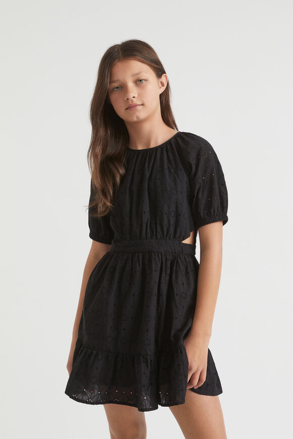 Cut-Out Broderie Dress  Black  hi-res
