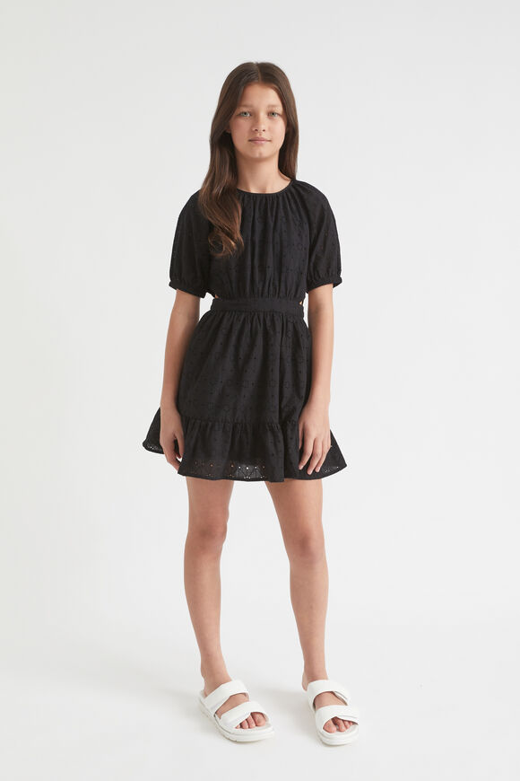 Cut-Out Broderie Dress  Black  hi-res