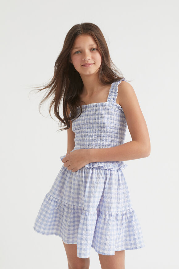 Gingham Skirt  Sky Blue  hi-res