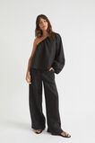 Linen One Shoulder Top  Black  hi-res