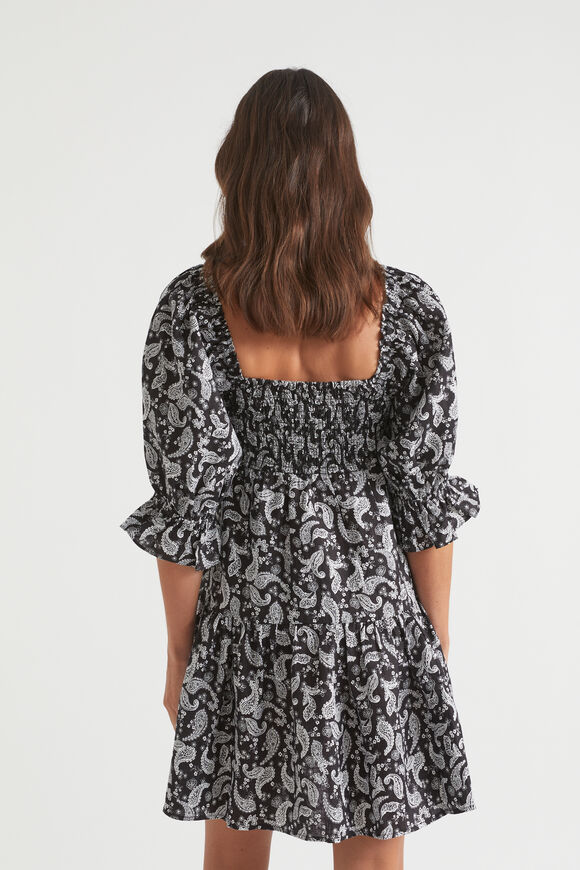 Linen Sweetheart Mini Dress  Ditsy Paisley  hi-res