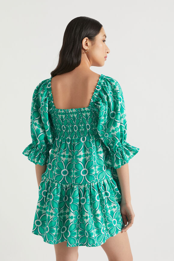 Linen Sweetheart Mini Dress  Jade Green Retro  hi-res