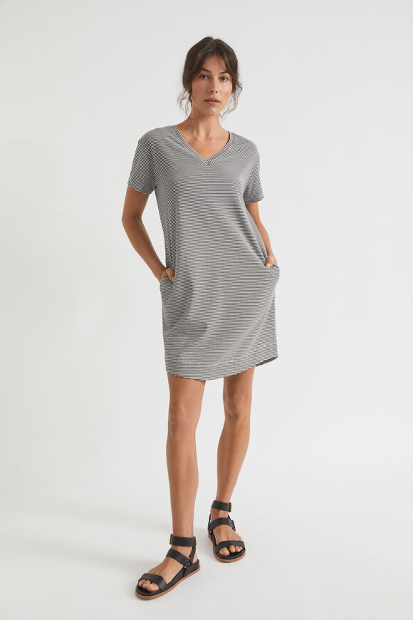 Core Tee Dress  Mono Stripe  hi-res