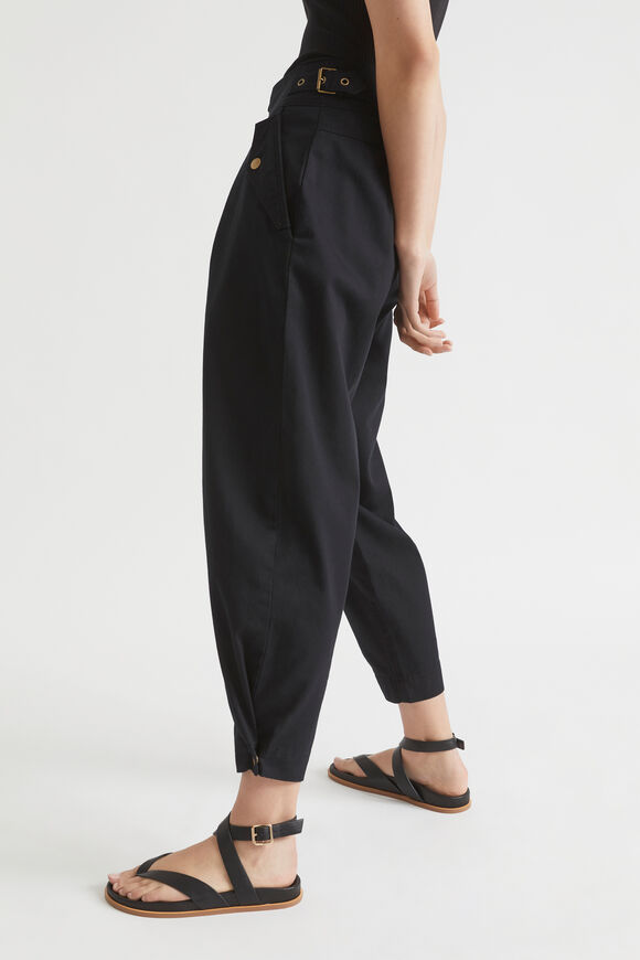 High Waist Buckle Pant  Black  hi-res