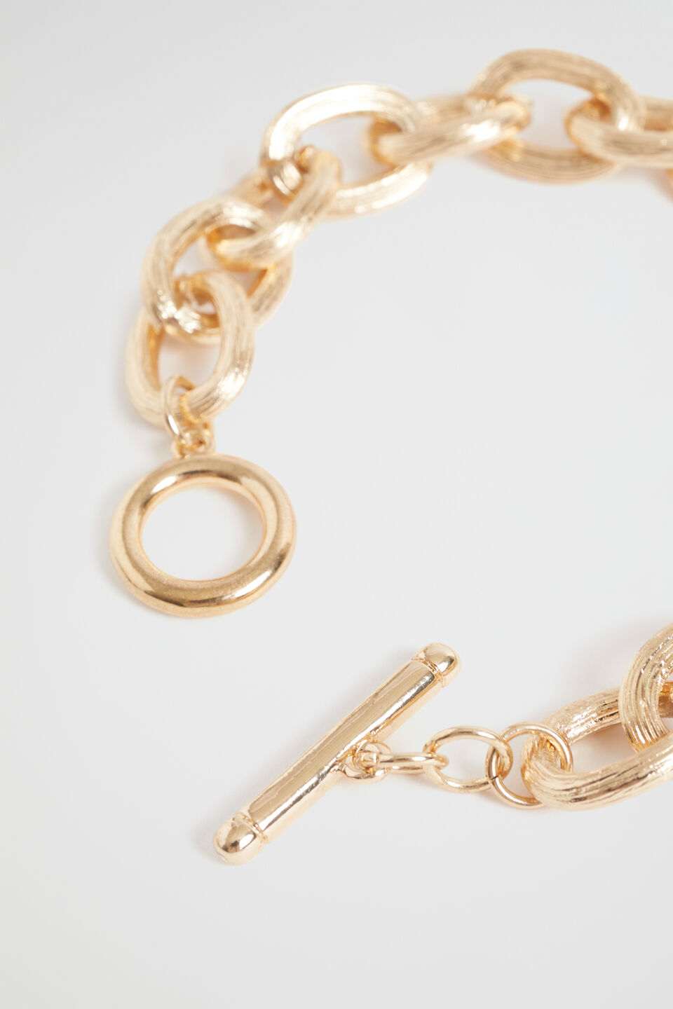 Textured Link Bracelet  Gold