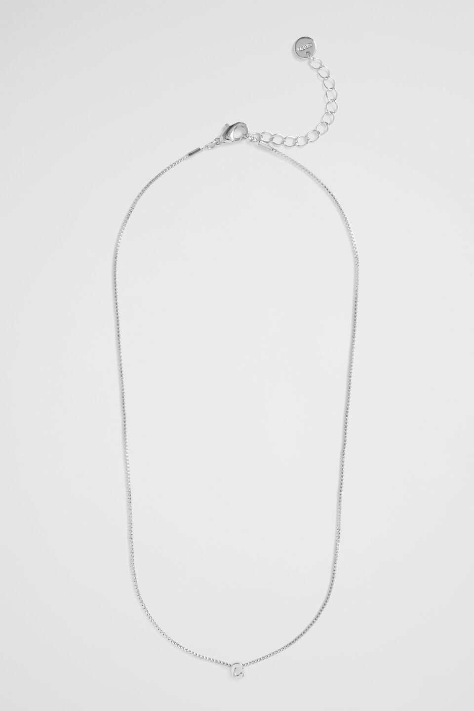 Silver Initial Necklace  C