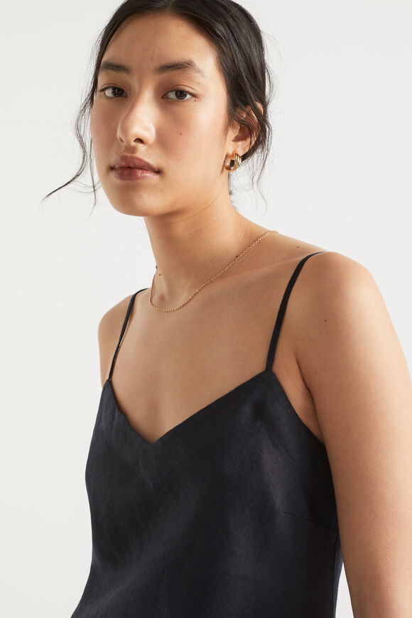 Core Linen Slip Dress  Deep Navy  hi-res