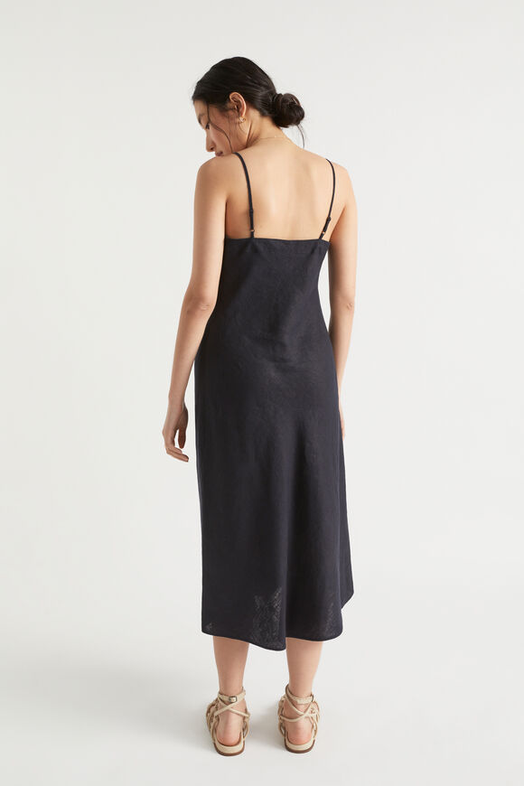 Core Linen Slip Dress  Deep Navy  hi-res