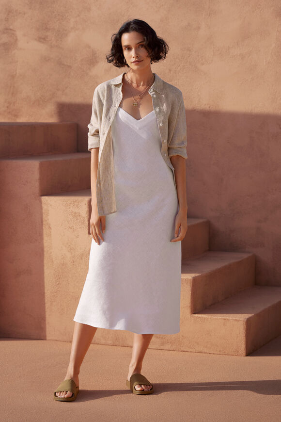 Core Linen Slip Dress  Whisper White  hi-res