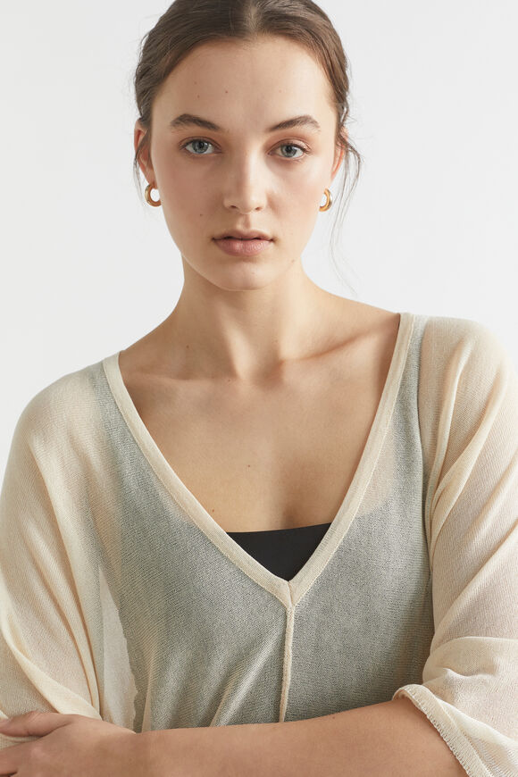 Stripe Knit Poncho  Magnolia  hi-res