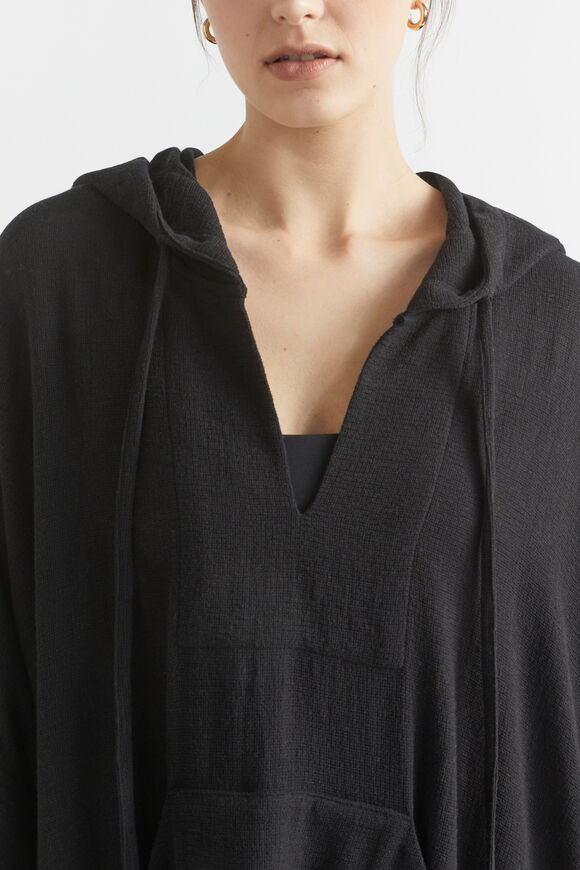 Lightweight Hooded Poncho  Black  hi-res
