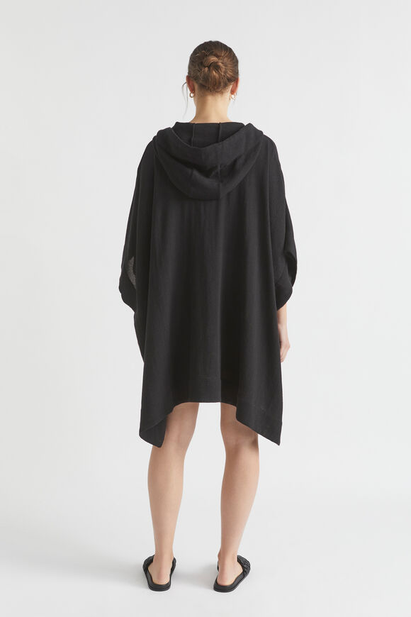 Lightweight Hooded Poncho  Black  hi-res