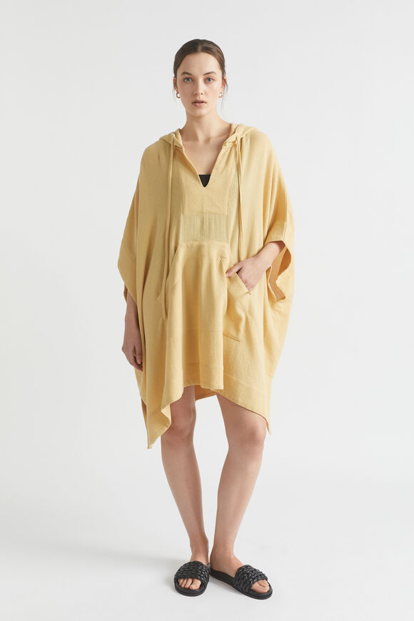 Lightweight Hooded Poncho  Shortbread  hi-res