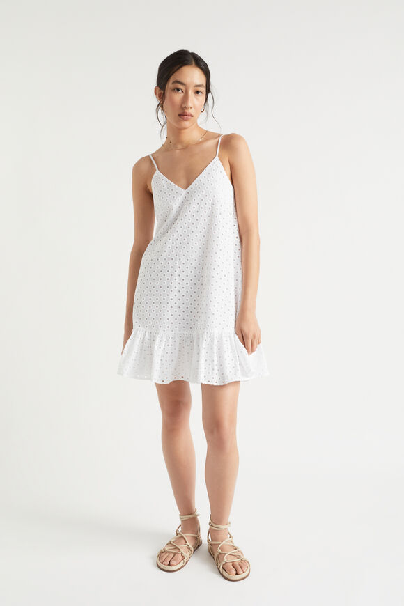 Broderie Swing Mini Dress  Whisper White  hi-res