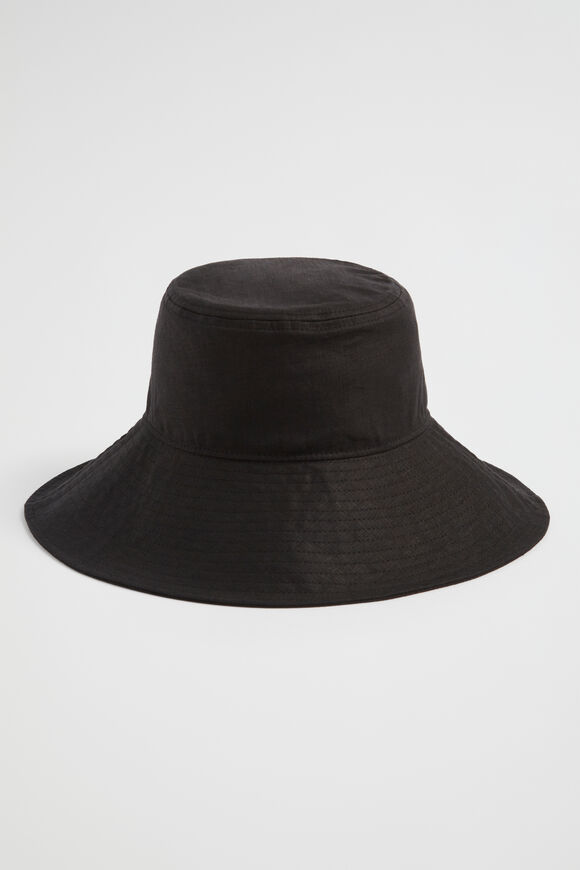 Linen Bucket Hat  Black  hi-res