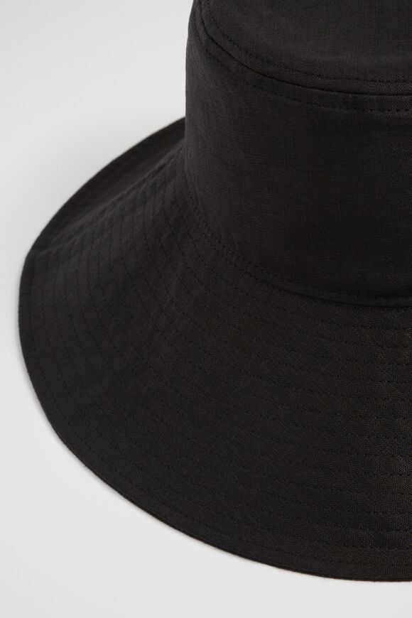 Linen Bucket Hat  Black  hi-res