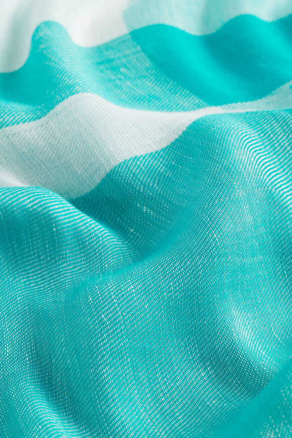 Oversized Check Poncho  Deep Teal Multi  hi-res