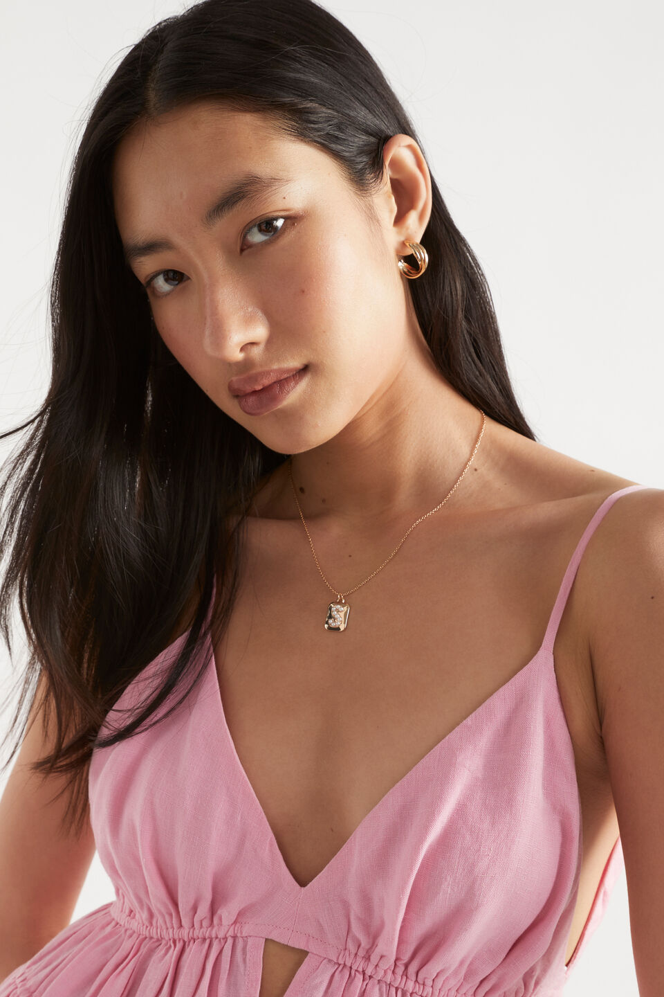 Pearl Initial Necklace  C