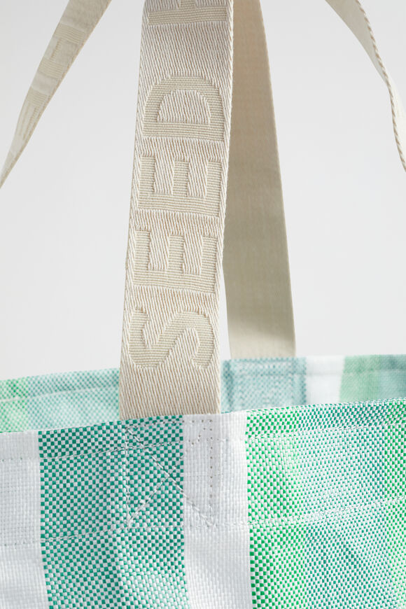 Logo Stripe Tote  Deep Teal Stripe  hi-res