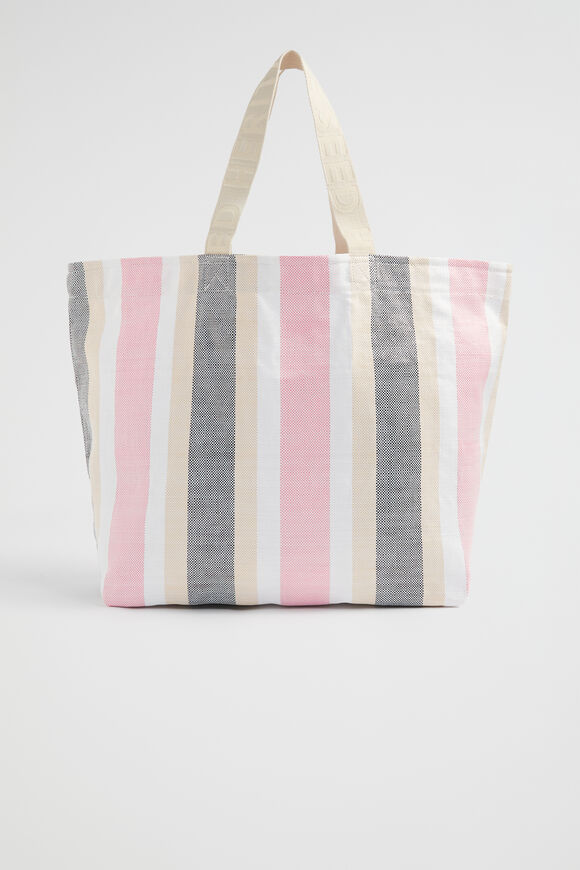 Logo Stripe Tote  Soft Orchid Multi  hi-res