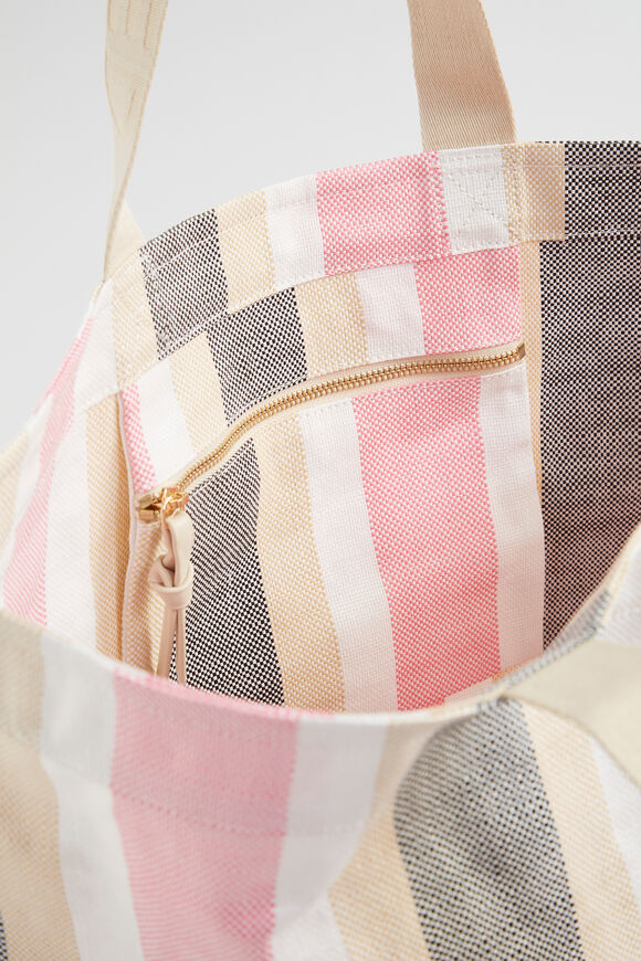 Logo Stripe Tote  Soft Orchid Multi  hi-res