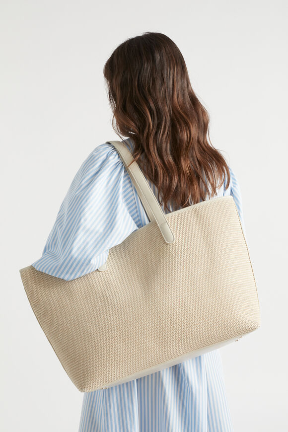 Straw Essential Tote  Stone  hi-res
