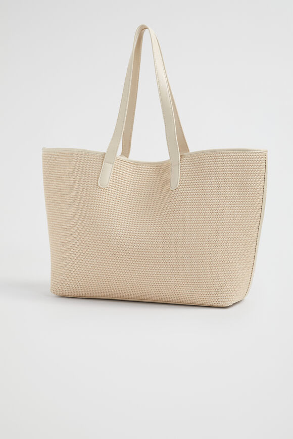 Straw Essential Tote  Stone  hi-res