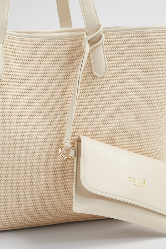 Straw Essential Tote  Stone  hi-res