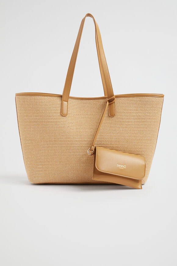 Straw Essential Tote  Toffee  hi-res