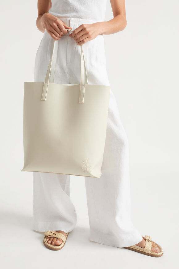 Quad Logo Tote  Natural  hi-res