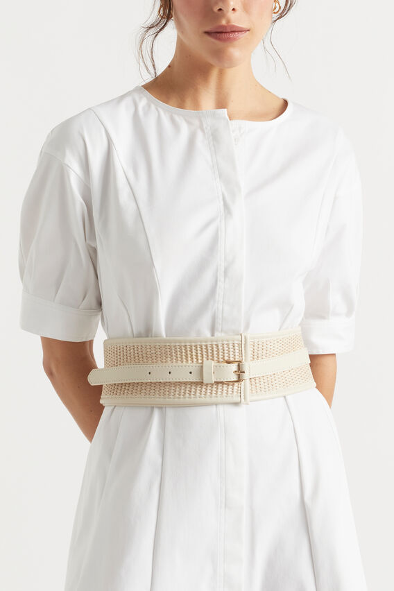 Lonni Wide Waist Belt  Stone  hi-res