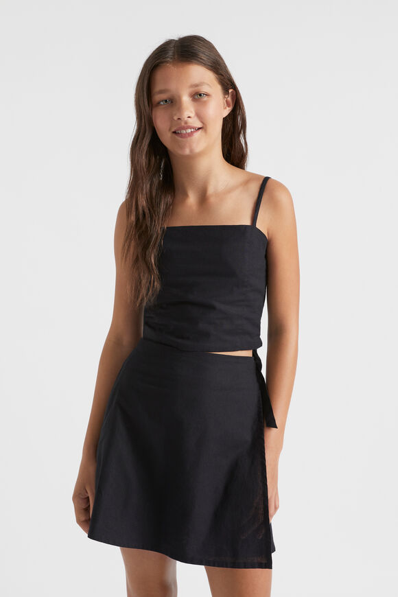 Tie Wrap Skirt  Black  hi-res