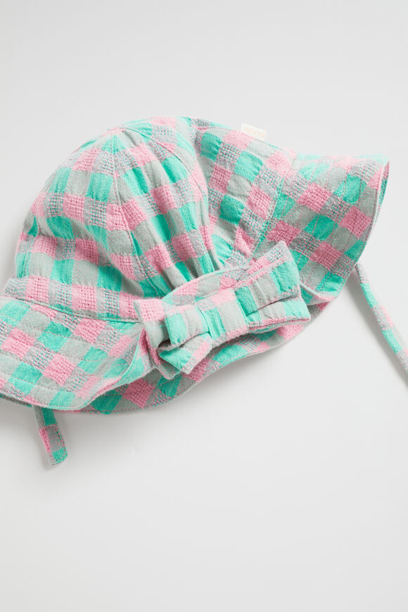 Check Bow Sun Hat  Multi  hi-res