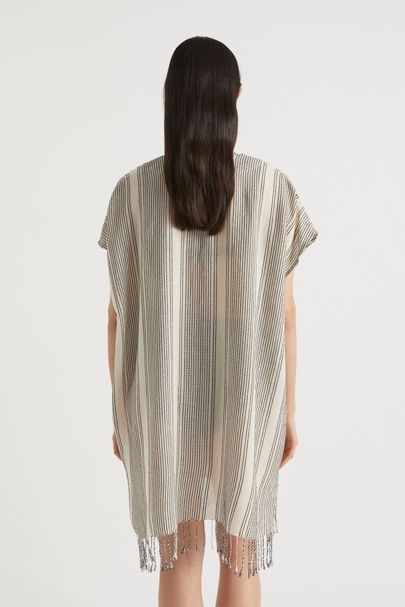 Textured Stripe Kaftan  Black Stripe  hi-res